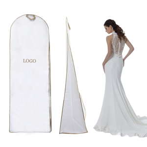 Clear Luxury Non-Woven Wedding Dress Hanging <strong>Garment</strong> <strong>Bag</strong> Custom Foldable Wholesale Clothes Dust High Quality Zipper Organizer - Product Image 1