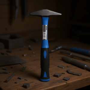 Martillo tipo alemán Fervi de 320g con cabeza de acero y mango azul para trabajo en metal y carpintería - Product Image 3
