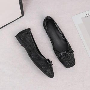 Chaussures plates pour femmes, <span class=keywords><strong>taille</strong></span> 44, respirantes, décontractées, avec nœud papillon, pour l'été - Product Image 4