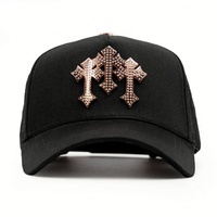 Casquettes de baseball Barbas en daim 5 panneaux de haute qualité en stock, broderie 3D personnalisée B Star, doublure en satin, couleur Chrome Rose Gold Barbas