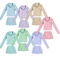 Hoogwaardige schattige casual meisjes sportoutfit met lange mouwen, zachte shell stof, op maat gemaakte kleuren & patronen, comfortabele set