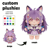 Peluches personnalisées Kawaii Anime, poupées de dessin animé douces sur mesure, OEM/ODM, vente en gros, jouets en peluche personnalisés, couleur et taille personnalisées en gros