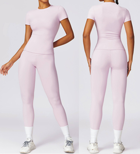 Sleeveless Top High Waist <b>Legging</b> 2 Piece Sport Set No Scrunch Compression Pant Stretchy Solid Women's Yoga Gym Wear - Product Image 2