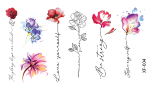 <span class=keywords><strong>Tatuajes</strong></span> Temporales <span class=keywords><strong>de</strong></span> Flores a la Moda, Impermeables, Personalizados para Mujer - Diseños <span class=keywords><strong>de</strong></span> Rosa Negra y Girasol para Cara, Cuello, Brazo y Arte Corporal - Product Image 4