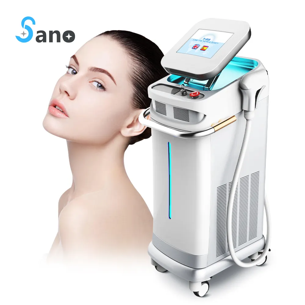 3 Panjang Gelombang 808/1064/755 Diode Laser Penghilang Rambut Mesin Dioda Es Penghilang Rambut