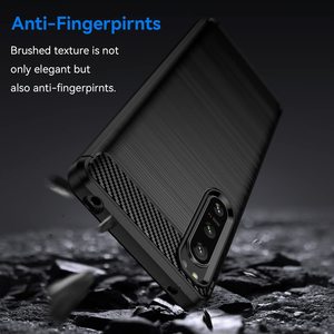 Funda Protectora para Teléfono Sony Xperia 1 5 10 <span class=keywords><strong>II</strong></span> III IV V, Diseño de Fibra de Carbono, TPU Suave, Antigolpes y Anti Caídas - Product Image 3