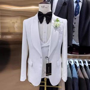 S093N 2025 alto traje de anfitrión informal de boda para hombre de <span class=keywords><strong>3</strong></span> piezas ajustado Comercio exterior transfronterizo 3Piss esmoquin botón cremallera Fly <span class=keywords><strong>Mad</strong></span> - Product Image 1