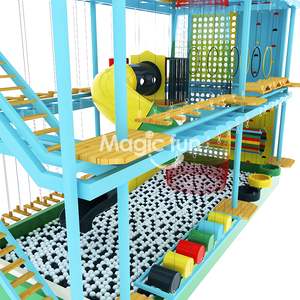 Bán buôn tùy chỉnh ngoài trời Ninja trở ngại dây khóa học với bóng Pit trượt trong nhà leo tường sân chơi cho trẻ em - Product Image 5