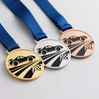 Design personnalisé or argent plaqué cuivre médaille voiture de course Motorsport Award Trophy Championship Prize Achievement Medal