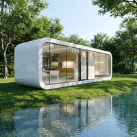 Maisons préfabriquées en forme de cabane Apple, conteneurs habitables de 20 m2, maison capsule moderne et respirante pour 2 personnes, hébergement dans un complexe touristique