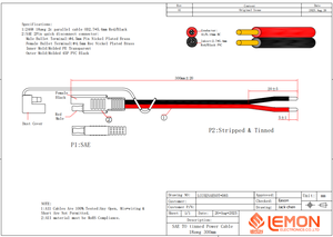 Cabo de Conector SAE de 2 Pinos com Desconexão Rápida, Chicote de Fios 16 AWG para Motocicleta - Product Image 4