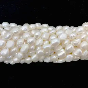 Cheap 10-11mm vertical hole on both sides smooth Baroque shaped loose pearl natural freshwater pearl
