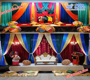 Punjabi Wedding <b>Mehndi</b> Function <b>Decoration</b> Props Asian Wedding Sangeet Stage Props Traditional <b>Mehndi</b> Ceremony <b>Decoration</b> Props - Product Image 4