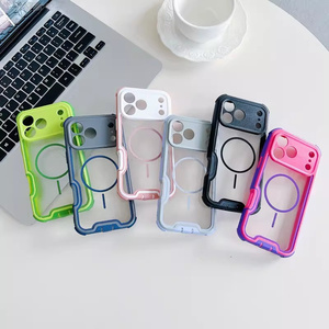 Dustproof Bumper Clear Magnetic Phone <b>case</b> for iPhone 17 Air 16 15 14 Pro Max Transparent Lines Shockproof Back Cover - Product Image 5