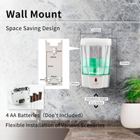 Distributeur automatique de savon mousse mural - Distributeur de savon à capteur en acier inoxydable pour salle de bain d'hôtel, détection de mouvement, design rechargeable
