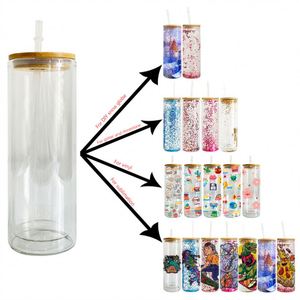 25 pièces/boîte – Gobelet en verre à café glacé effet boule à neige, sublimation « Première et Puis Deuxième » – 12oz, 15oz, 20oz - Product Image 2