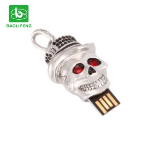 Fábrica a granel joyería de diseño nuevo cráneo unidades <span class=keywords><strong>Flash</strong></span> USB 2,0 de Metal Pen Drive 32GB 16GB 8GB 4GB pendrives U disco - Product Image 2