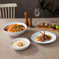 Assiette ovale en mélamine gaufrée mate de 14 pouces, de qualité supérieure, sans BPA, de qualité alimentaire, éco-responsable, pour hôtels verts nordiques