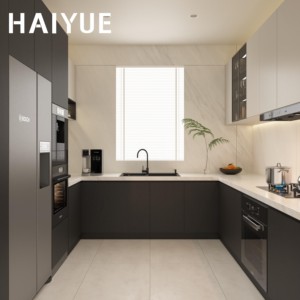 Cuisine modulaire de luxe HAIYUE avec appareils intégrés, meubles de cuisine en bois minimalistes pour plans ouverts - Product Image 3
