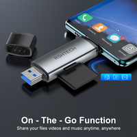 Lector de Tarjetas Mini TF SD 2024 al por Mayor de Fábrica, Adaptador de Lector de Tarjetas de Memoria OTG USB C USB 3.0 con Tipo C para PC, Mac, iPhone, Android