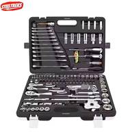 Ensemble d'outils professionnel de 216 pièces en acier durable pour mécanicien, clés à cliquet, tournevis pour la maison et les véhicules, étui inclus