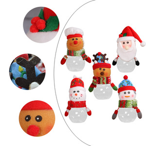 QY Factory Wholesale  Eco-friendly Cartoon <span class=keywords><strong>Santa</strong></span> Decor Gift Kids Storage Plastic Round  Bottle New Year Christmas Candy Jar - Product Image 6