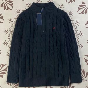 Pull semi-zippé RLS de créateur, style Old Qian avec broderie <span class=keywords><strong>Pon</strong></span>, pull tricoté décontracté à col montant - Product Image 5