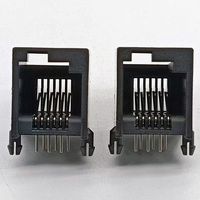 Connecteur de prise téléphonique femelle RJ11/RJ12 à angle gauche 6P6C 6P4C Connecteur Ethernet Type RJ45