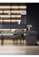 Table de direction moderne-Bureau minimaliste en métal MDF en acier Design de bureau d'ordinateur convertible élégant pour l'atelier de bureau à domicile et d'hôtel