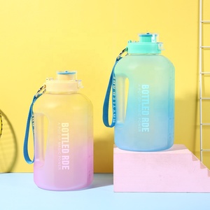 Grande bottiglia d'acqua palestra e sport all'aria aperta bottiglia motivazionale indicatore del tempo Fitness Shaker a tenuta stagna bottiglia d'acqua work out - Product Image 2