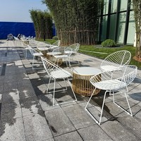 Ensemble de table et chaises en métal de style nordique pour terrasse de café et salon de thé