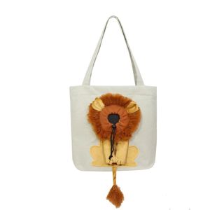 Canvas Pet Travel Bag Small Lion Design Single Shoulder For Cats And Dogs - Product Image 4