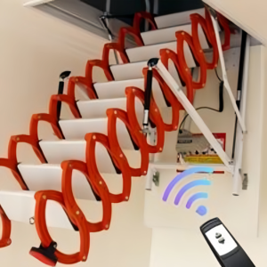 Escalier pliant électrique entièrement automatique, échelle <span class=keywords><strong>escamotable</strong></span> renforcée et dissimulée pour usage domestique - Product Image 1