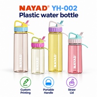 Bouteille de sport NAYAD Tritan 600 ml avec logo personnalisé, paille rabattable, anti-fuite, sans BPA, écologique, idéale pour l'école, les activités de plein air et la salle de sport, vente en gros