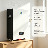 Batterie murale LiFePO4 48V 200Ah 9.6kWh avec BMS LCD, CAN, RS485, extension parallèle, 6000 cycles, batteries au lithium solaires 48V 200Ah