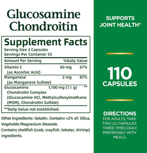 Suplemento Premium de Glucosamina y Condroitina para Apoyar la Movilidad Saludable y el Cartílago en Adultos, Cápsulas de Glucosamina y Condroitina - Product Image 2