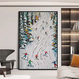 En gros Personnalisé À La Main Grande Toile Décoration Murale Belle <span class=keywords><strong>Ski</strong></span> Sport Huile Paysage Art Affiche Maison Peintures Décoratives - Product Image 2