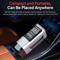 Compresseur d'air portable pour voiture en ABS 12V 8000mAh avec pince pour démarreur de secours, machine tout-en-un