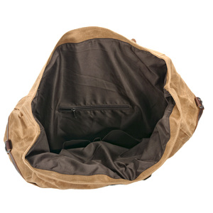 Borsa da viaggio portatile da uomo di grande capacità da esterno borsa da viaggio impermeabile per olio tela di cera con cavallo pazzo borsa a tracolla in vacchetta - Product Image 6