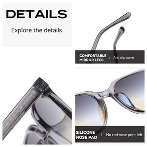 Gafas de Sol Ovaladas Polarizadas UV400 de Moda Gruesa, Gafas de Sol de Acetato de Diseñador para Mujer, Gafas de Sol Retro para Hombre, Filtro de Color Vintage - Product Image 4