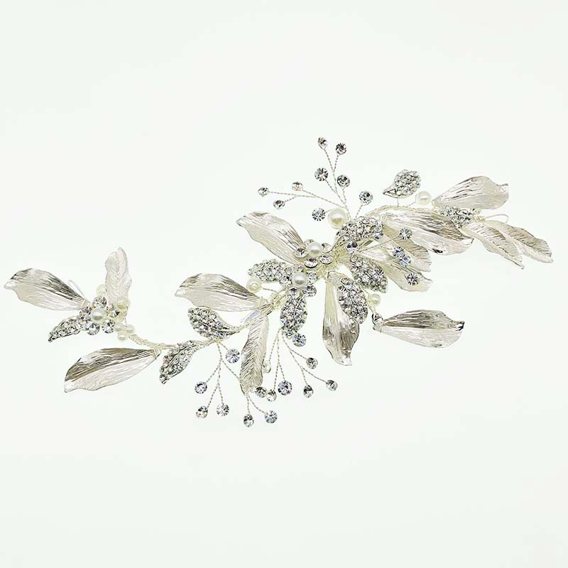 Женские гребни для волос SHSS2060, свадебные аксессуары для волос с золотыми листьями из сплава, свадебные аксессуары для волос