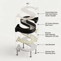 Enseigne lumineuse LED 3D personnalisée, étanche, pour extérieur, lettres lumineuses pour restaurant de Chinatown