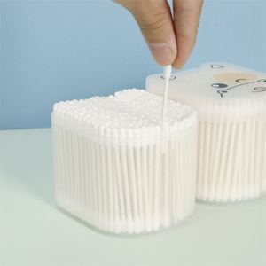 Boîte en forme de chat 300 pièces bâton de papier tête en spirale Micro-tige bébé coton-tige pas cher coton-tige - Product Image 6