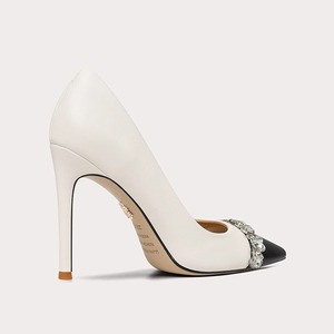 Zapatos de tacón alto de mujer con punta ancha y tacón estrecho, diseño color block, elegantes y de gran tamaño - Product Image 4