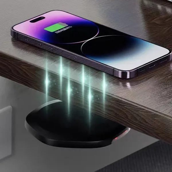 30mm kalınlığında mobilya akıllı şarj görünmez kablosuz şarj uzun mesafe cep telefonu için