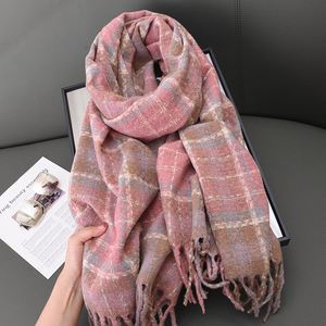 Fashion Design Comfortable <strong>Cashmere</strong>-<strong>like</strong> Plaid Soft Long Shawl <strong>Scarf</strong> for Women with Tassel YHK0055 - Product Image 1