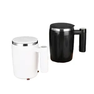 380ml New Arrival Custom Logo electrical portable Auto Mixing Coffee Cup Stainless Steel Self Stirring Mugs with Handle lid