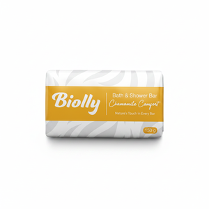 Jabón en Barra Biolly de 150 Gramos con Aroma a Manzanilla - Efecto Calmante Totalmente Natural y Espuma Abundante - Product Image 2