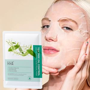 Özel etiket HHA nemlendirici yüz maskesi bitki özü levha akne kontrolü tüm cilt tipleri için çay ağacı yağı kaldırma yüz bakımı - Product Image 5