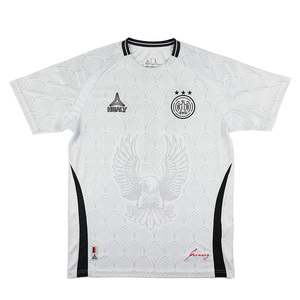 Maillot de football personnalisé à motif Aigle Blanc avec texture subtile, respirant et léger, uniformes d'équipe imprimés pour adultes - Product Image 1